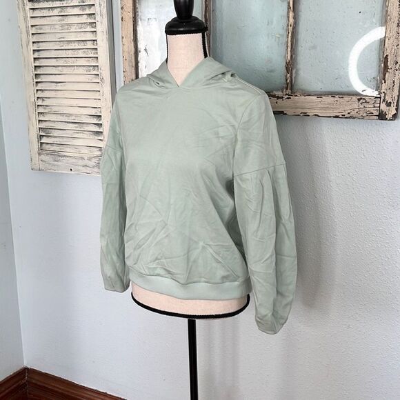Alfani Womens Hoodie Sweatshirt Drop Shoulder Light Green Size Petite Medium NWT - Picture 2 of 11